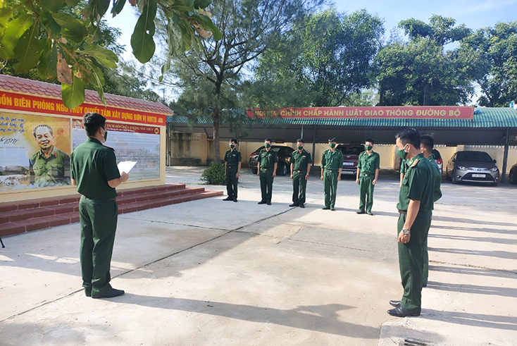 Công trình bảng tin chào mừng 110 năm Ngày sinh Đại tướng Võ Nguyên Giáp của Đồn Biên phòng Ngư Thủy.