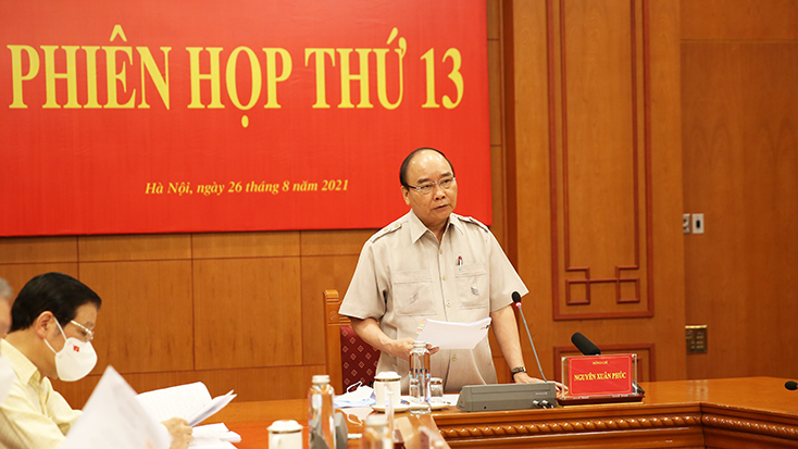 Chủ tịch nước Nguyễn Xuân Phúc phát biểu khai mạc Phiên họp. Ảnh: VGP/Lê Sơn