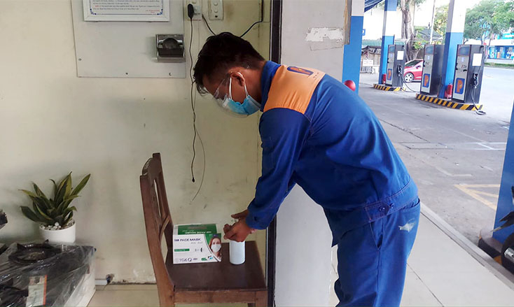 Đội ngũ kinh doanh gas luôn tuân thủ các nguyên tắc phòng dịch