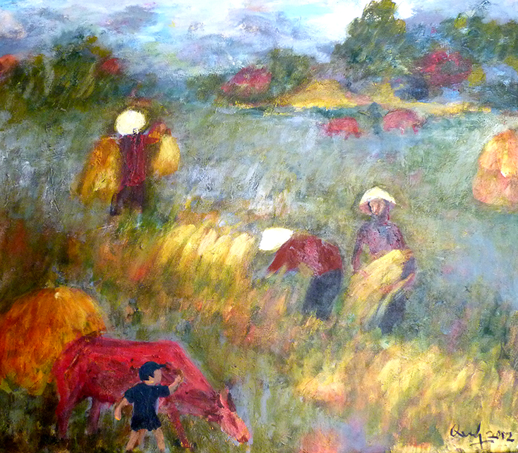Ngày mùa. Tranh Đặng Minh Quý