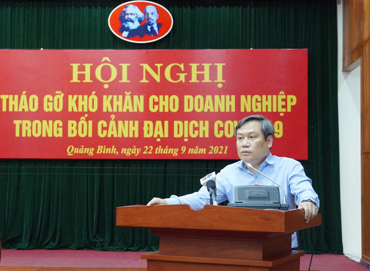 Đồng chí Bí thư Tỉnh ủy Vũ Đại Thắng phát biểu kết luận tại hội nghị.