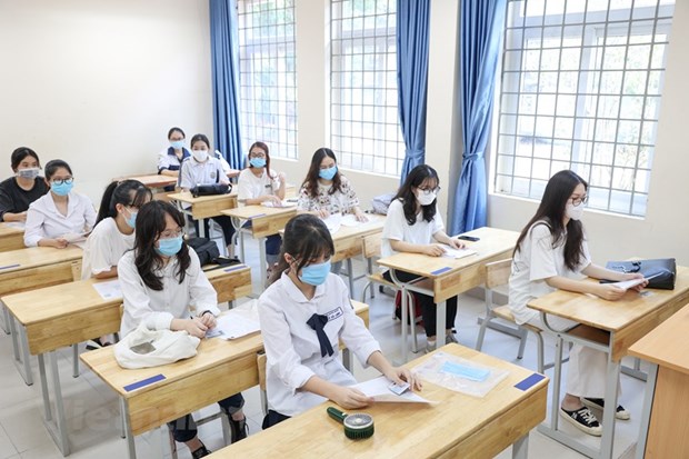  Thí sinh dự thi tốt nghiệp trung học phổ thông. (Ảnh: TTXVN)