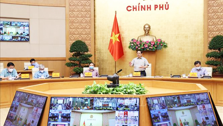 Thủ tướng Phạm Minh Chính phát biểu kết luận cuộc họp. Ảnh: Dương Giang/TTXVN