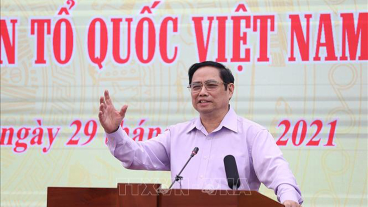 Thủ tướng Phạm Minh Chính phát biểu chỉ đạo hội nghị. Ảnh: Dương Giang/TTXVN