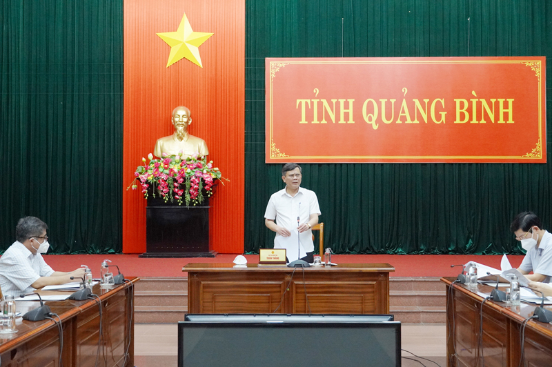 Đồng chí Chủ tịch UBND tỉnh Trần Thắng phát biểu kết luận buổi làm việc.
