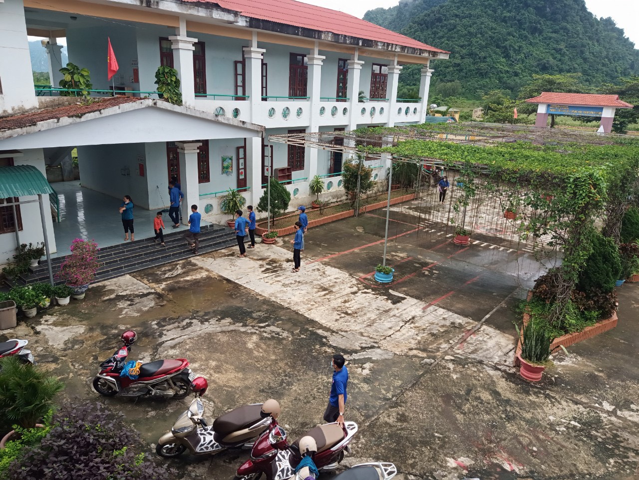 Các trường mầm non trên địa bàn huyện đang được trưng dụng để làm khu cách ly.