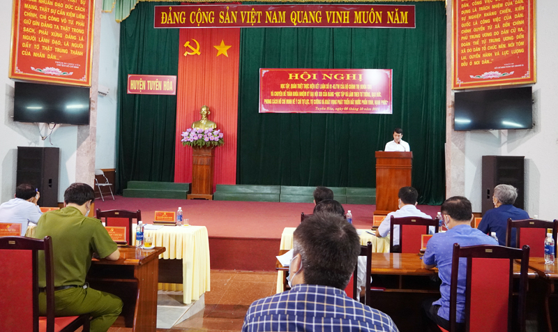 Lãnh đạo huyện Tuyên Hóa yêu cầu cấp ủy, các địa phương, đơn vị tổ chức thực hiện các nội dung đã được quán triệt một cách có chiều sâu.