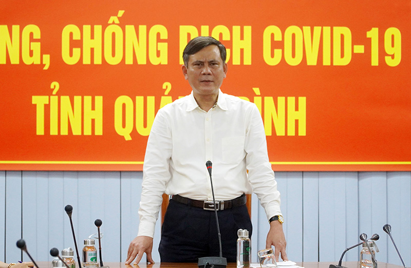 Đồng chí Chủ tịch UBND tỉnh Trần Thắng: Tỉnh tin tưởng đoàn công tác sẽ phát huy hiệu quả vai trò đồng hành giúp tỉnh bạn phòng, chống dịch hiệu quả.