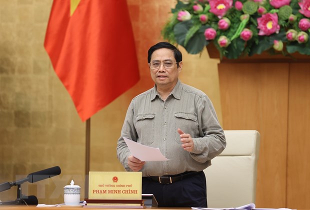 Thủ tướng Phạm Minh Chính phát biểu. (Ảnh: Dương Giang/TTXVN)