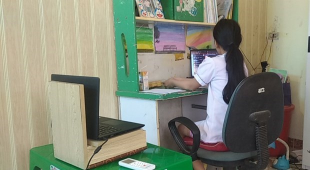 Học sinh học trực tuyến. Ảnh minh họa. (Nguồn: TTXVN)