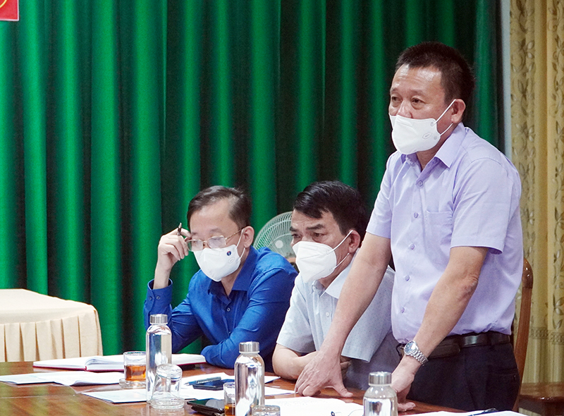 Đồng chí Đỗ Quốc Tiệp, Giám đốc CDC tỉnh phát biểu tại buổi khảo sát. 