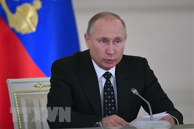 Tổng thống Nga Vladimir Putin phát biểu tại Moskva. (Ảnh: AFP/TTXVN)