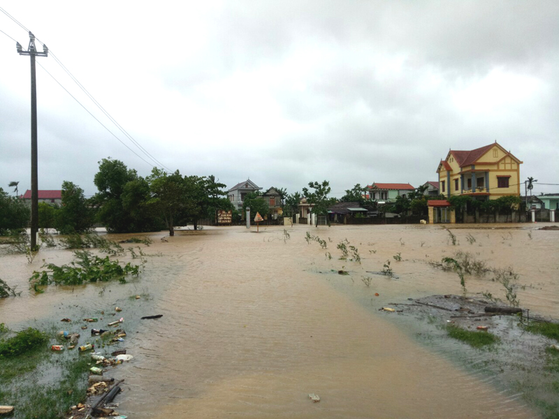 Ngập cục bộ tại xã Hiền Ninh.