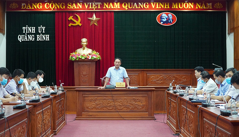 Đồng chí Trần Hải Châu, Phó Bí thư Tỉnh ủy làm việc với Văn phòng Tỉnh ủy và tháng 7-2021.
