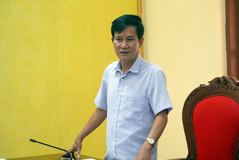 Đồng chí Phó trưởng ban Nội chính Tỉnh ủy Nguyễn Thanh Lương phát biểu tại buổi làm việc.