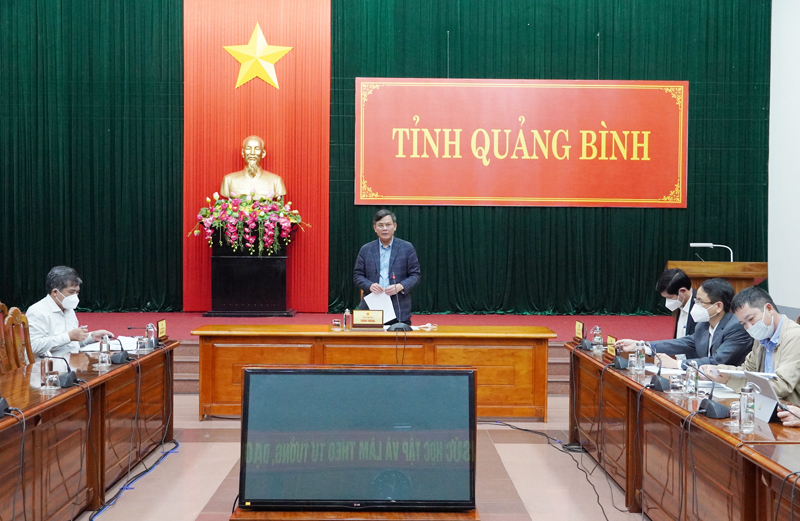 Đồng chí Chủ tịch UBND tỉnh Trần Thắng phát biểu kết luận buổi làm việc.