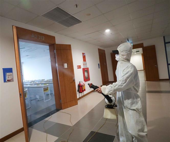  Trường đại học sẵn sàng đón học sinh trở lại trường. Ảnh: Thanh Tùng/TTXVN