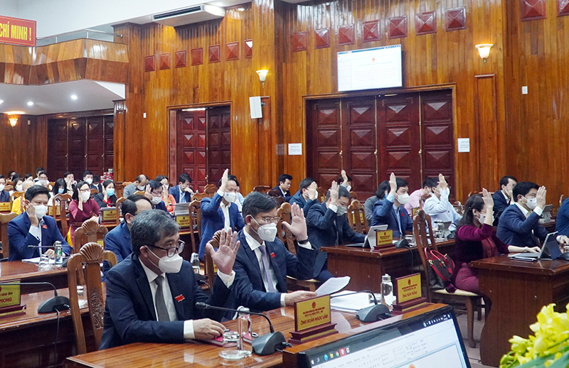 Đại biểu biểu quyết thông qua nghị quyết