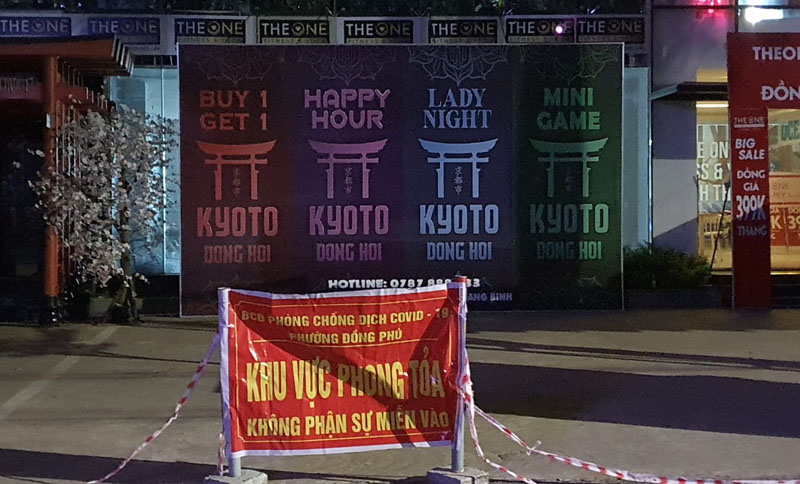 Quán Bar Kyoto (TP. Đồng Hới) từ 23h - 1h30 sáng 10-11 cần khẩn trương khai báo y tế.