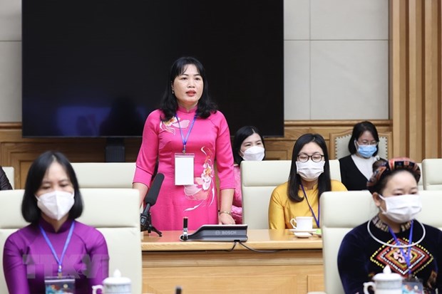 Giáo viên Lê Thị Hạnh, Trường Phổ thông Dân tộc bán trú THCS Na Loi, huyện Kỳ Sơn, tỉnh Nghệ An. (Ảnh: Dương Giang/TTXVN)