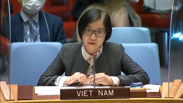 Bà Nguyễn Phương Trà - Phó Trưởng Phái đoàn thường trực Việt Nam tại Liên hợp quốc. (Ảnh: Hữu Thanh/TTXVN)
