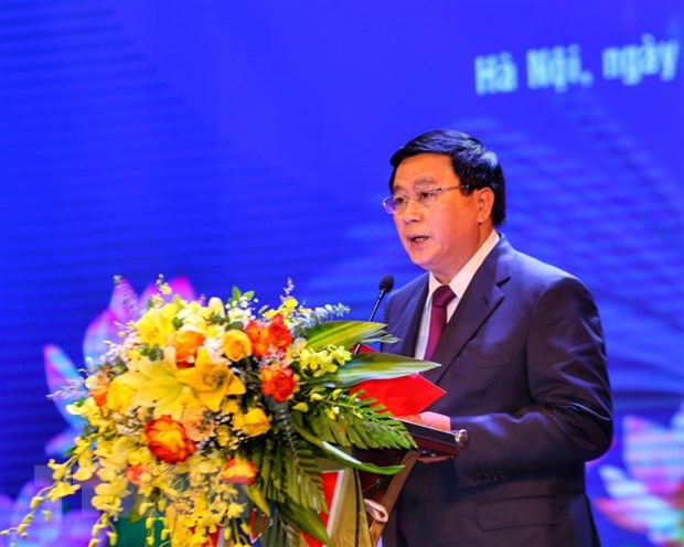  Ông Nguyễn Xuân Thắng, Uỷ viên Bộ Chính trị, Giám đốc Học viện Chính trị Hồ Chí Minh, Chủ tịch Hội đồng Lý luận Trung ương phát biểu. (Ảnh: Tuấn Đức/TTXVN)