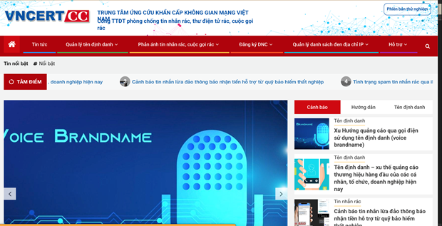 Các tổ chức, cá nhân dễ dàng tra cứu trực tuyến các tên định danh do Cục An toàn thông tin cấp hoặc do các nhà mạng viễn thông khai báo (Ảnh chụp màn hình).