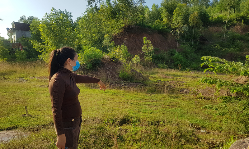 Lô đất của chị Ngô Thị Hân (xã Quảng Thanh) mua ở khu vực Động Nghè, thôn Thu Trường, xã Liên Trường bị  