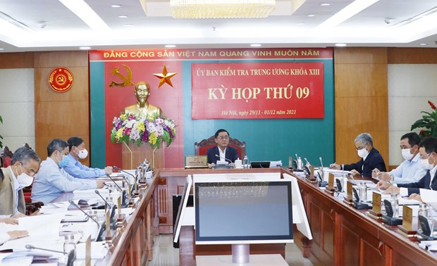 Ủy viên Bộ Chính trị, Bí thư Trung ương Đảng, Chủ nhiệm Ủy ban Kiểm tra Trung ương Trần Cẩm Tú chủ trì kỳ họp. (Ảnh: Phương Hoa/TTXVN)