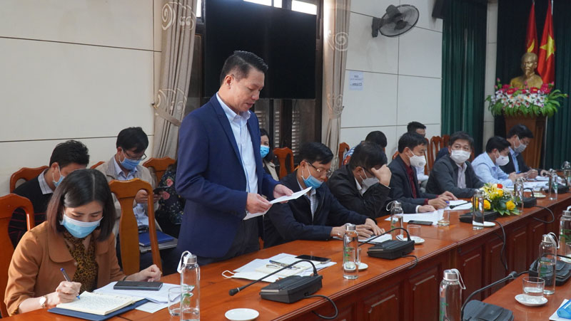 Đại diện lãnh đạo Sở Tài nguyên- Môi trường phát biểu.