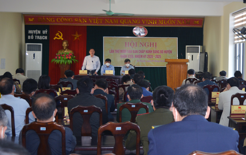 Ban Chấp hành Đảng bộ huyện Bố Trạch khóa XXIII tổ chức hội nghị đánh giá kết quả thực hiện nhiệm vụ chính trị năm 2021, triển khai nhiệm vụ năm 2022.
