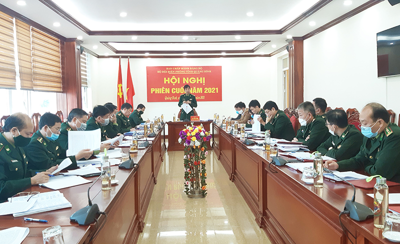  Toàn cảnh hội nghị BCH Đảng bộ BĐBP phiên cuối năm 2021