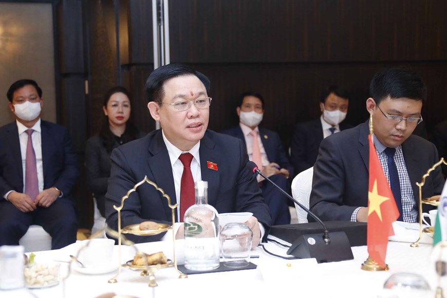 Chủ tịch Quốc hội Vương Đình Huệ phát biểu. (Ảnh: TTXVN) 