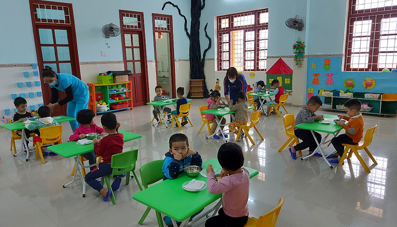 Cơ sở vật chất khang trang hiện đại là điều kiện để xây dựng trường MN trọng điểm chất lượng cao.