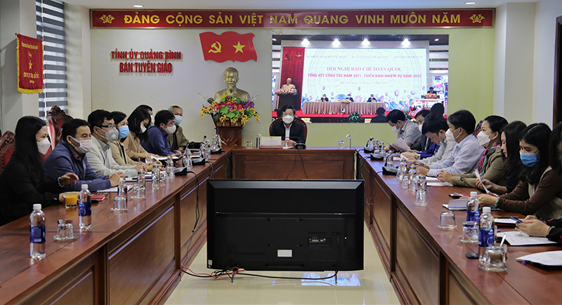 Toàn cảnh hội nghị tại điểm cầu Quảng Bình.