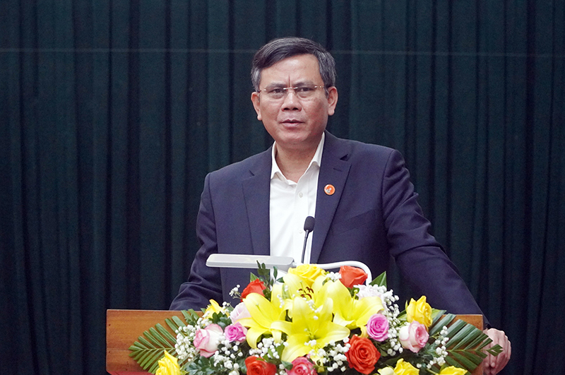 Đồng chí Trần Thắng, Phó Bí thư Tỉnh ủy, Chủ tịch UBND tỉnh, Trưởng ban ATGT kết luận tại hội nghị