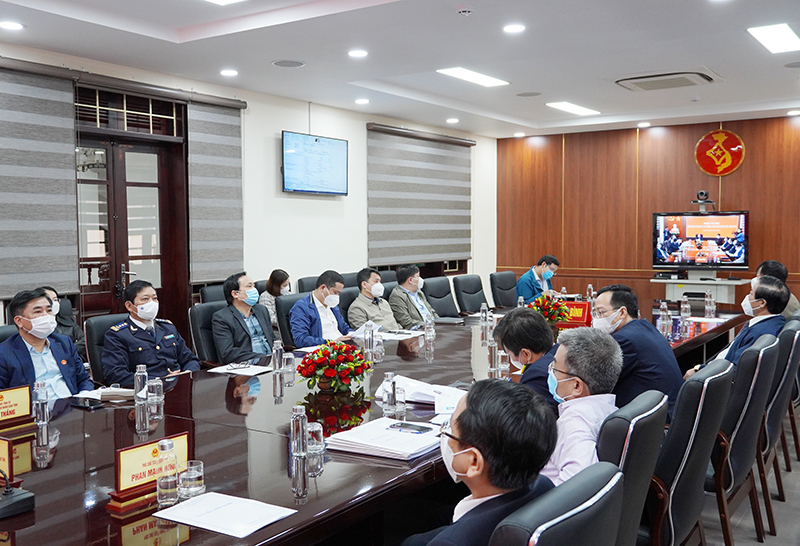 Quang cảnh hội nghị tại điểm cầu Quảng Bình