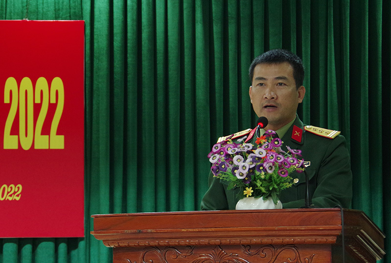 Thượng tá Đoàn Sinh Hòa phát biểu khai mạc