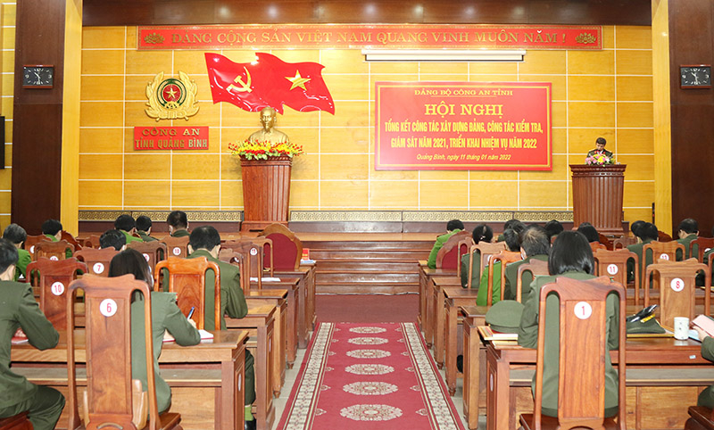 Đảng ủy Công an tỉnh tổ chức Hội nghị tổng kết công tác xây dựng đảng, công tác kiểm tra, giám sát và kỷ luật của Đảng năm 2021; triển khai nhiệm vụ công tác năm 2022