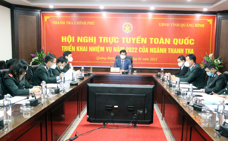 Các đại biểu tham dự tại điểm cầu tỉnh Quảng Bình