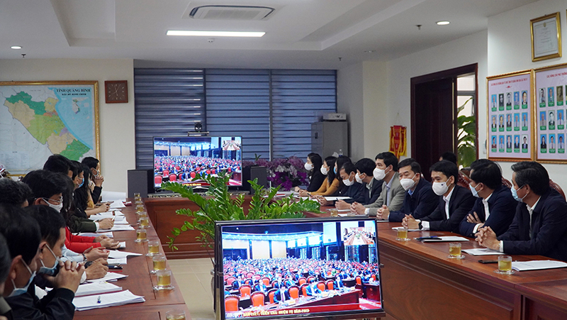 Đại biểu dự hội nghị tại điểm cầu Quảng Bình