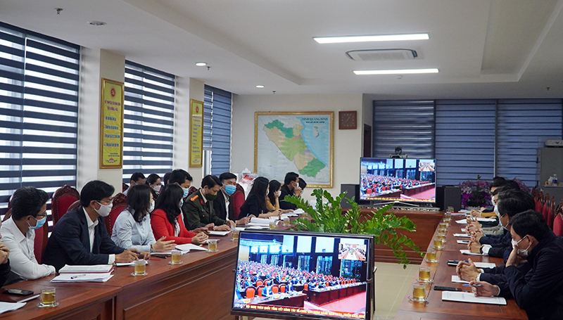Đại biểu dự hội nghị tại điểm cầu Quảng Bình