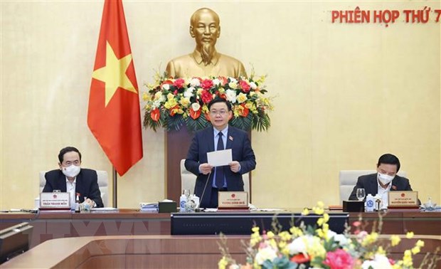 Chủ tịch Quốc hội Vương Đình Huệ phát biểu. (Ảnh: Doãn Tấn/TTXVN)