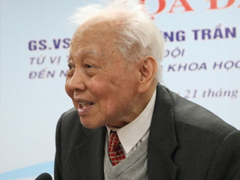 Giáo sư, Viện sỹ, Nhà giáo Nhân dân Nguyễn Văn Hiệu trong sự kiện ngày 21/12/2021. (Nguồn: vov)