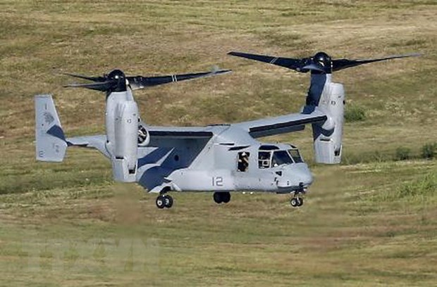 Máy bay MV-22 Osprey của quân đội Mỹ. (Nguồn: Kyodo/TTXVN)