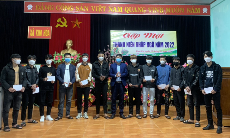 Xã Kim Hóa (Tuyên Hóa) gặp mặt thanh niên lên đường nhập ngũ.