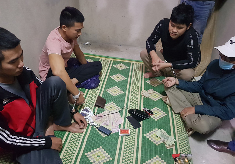 Hiện trường vụ đánh bạc.