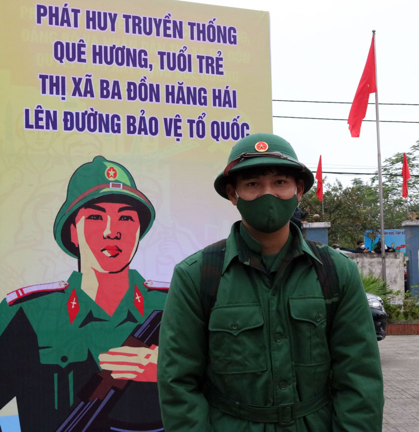 Tân binh Phạm Xuân Sinh ở xã Quảng Lộc, TX. Ba Đồn