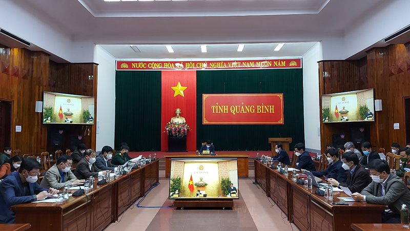 Các đại biểu dự cuộc họp tại điểm cầu Quảng Bình