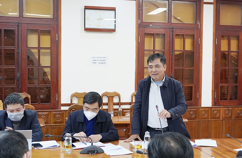 Đồng chí Phó Chủ tịch Thường trực UBND tỉnh Đoàn Ngọc Lâm phát biểu tại buổi làm việc.